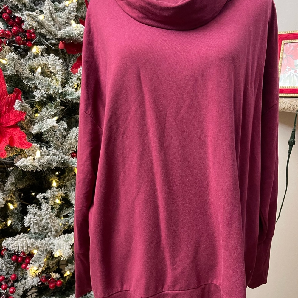 Garnet Hill Burgundy Purple Pullover Size Large